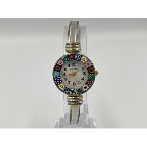 2328 - An Italian Venice quartz lady's wristwatch with Murano glass millefiori decoration