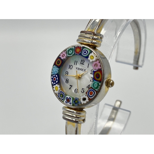 2328 - An Italian Venice quartz lady's wristwatch with Murano glass millefiori decoration