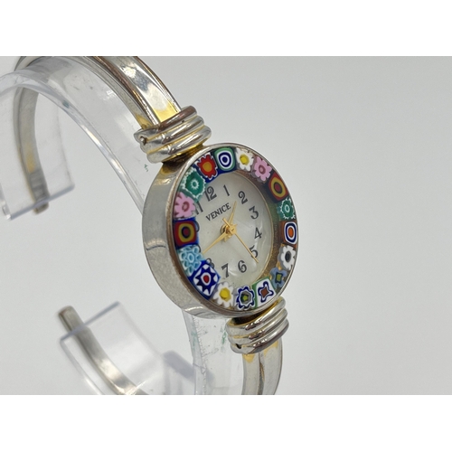 2328 - An Italian Venice quartz lady's wristwatch with Murano glass millefiori decoration