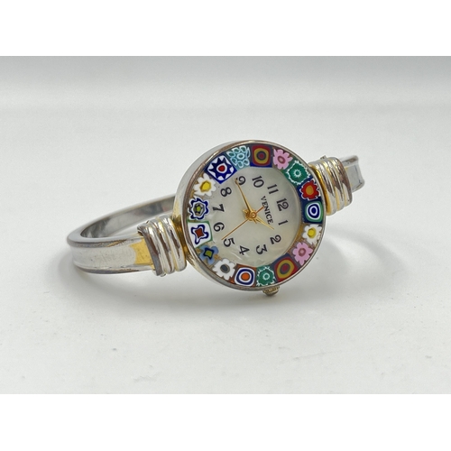 2328 - An Italian Venice quartz lady's wristwatch with Murano glass millefiori decoration