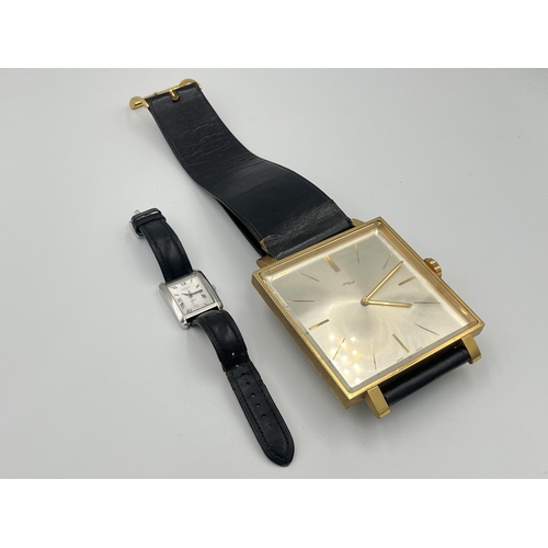 2333A - A vintage ImHof wall clock in the form of a wristwatch with swiss movement, numbered 1450762