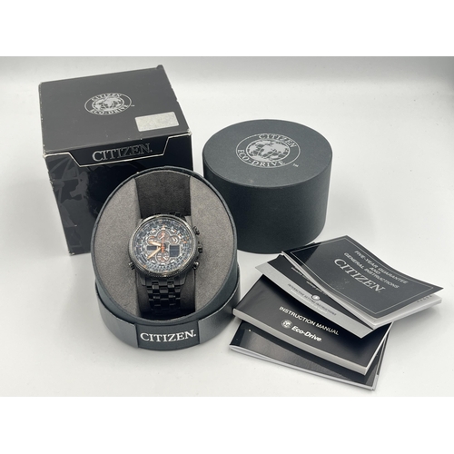 2337 - A boxed Citizen Eco-Drive Navihawk AT 45mm men's wristwatch with spare buckle and full paperwork - r... 