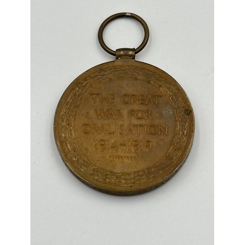 2036 - A WWI family medal group awarded to PTE. H. Whitehead LAN. FUS. and PTE. J. Whitehead. Cheshire Reg.... 