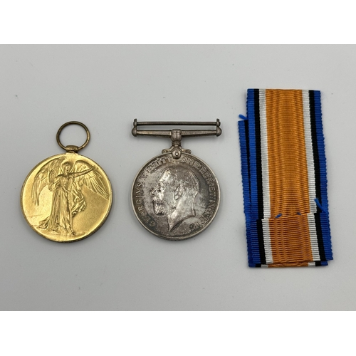 2036 - A WWI family medal group awarded to PTE. H. Whitehead LAN. FUS. and PTE. J. Whitehead. Cheshire Reg.... 