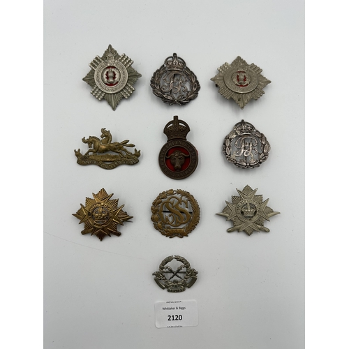 2120 - Ten military cap badges