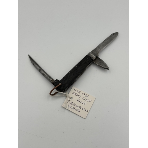 2133 - A George V J. Rodgers & Sons Sheffield military knife, dated 1936