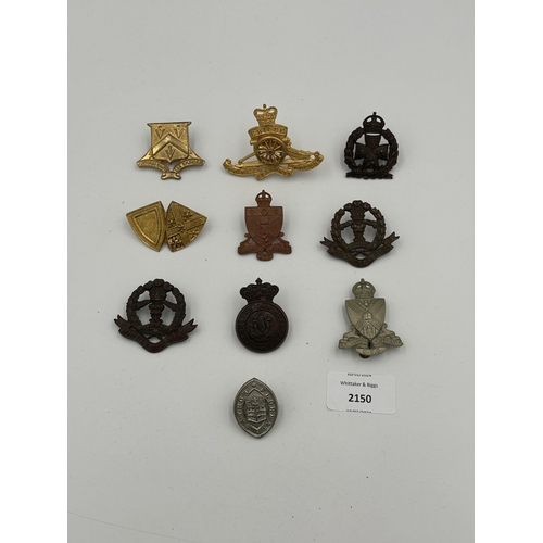 2150 - Ten military cap badges