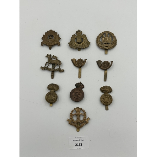 2153 - Ten military cap badges