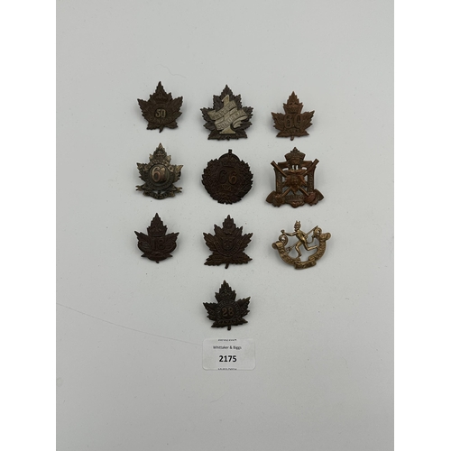 2175 - Ten military cap badges