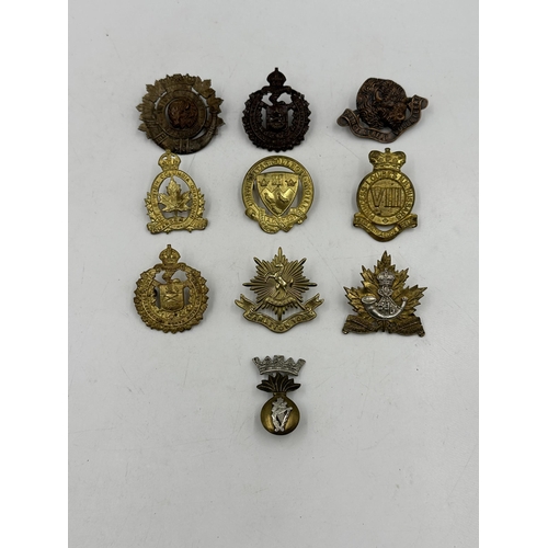 2191 - Ten military cap badges