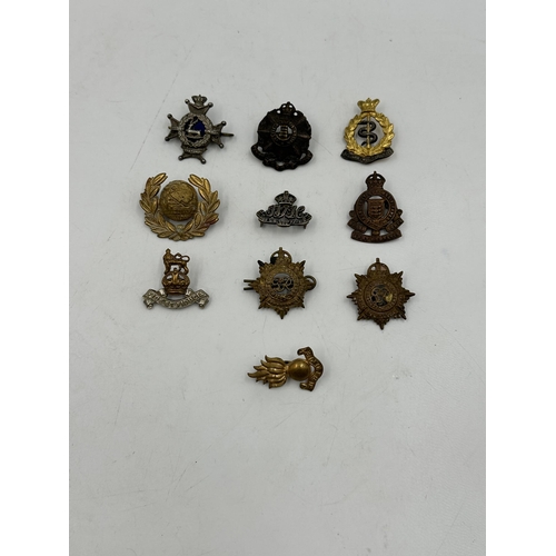 2254 - Ten military cap badges