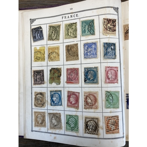 509 - A 19th century Lincoln stamp album containing a collection of 19th century and later worldwide stamp... 