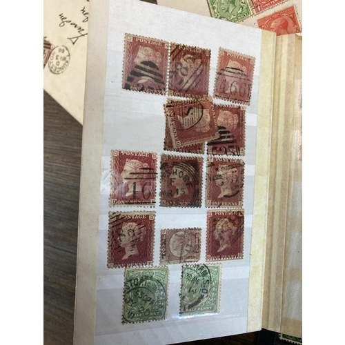 510 - A collection of 19th century and later Great British stamps to include Penny Reds, Penny Blue etc.