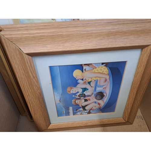 1040 - Two boxes containing cutlery, Brocklehurst Whiston Macclesfield silk, Disney Mickey Mouse figurine, ... 