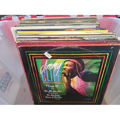 779 - A collection of vinyl records to include Jimmy Cliff, Rick Astley, Cat Stevens, Sade, Diana Ross, Th... 