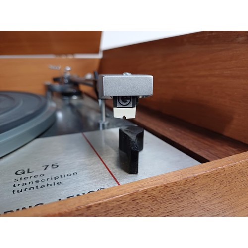 693 - A Goldring Lenco GL75 four-speed transcription turntable fitted to Dynatron branded plinth with inst... 