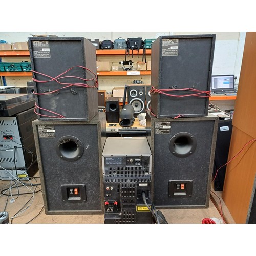 695 - Two items of hi-fi, one Panasonic SA-PM20 mini CD stereo system with speakers and one pair of Techni... 