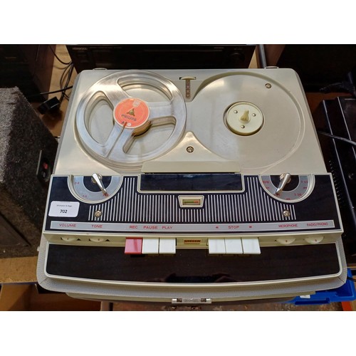 702 - A Stella ST459A reel-to-reel tape recorder with instruction manual
