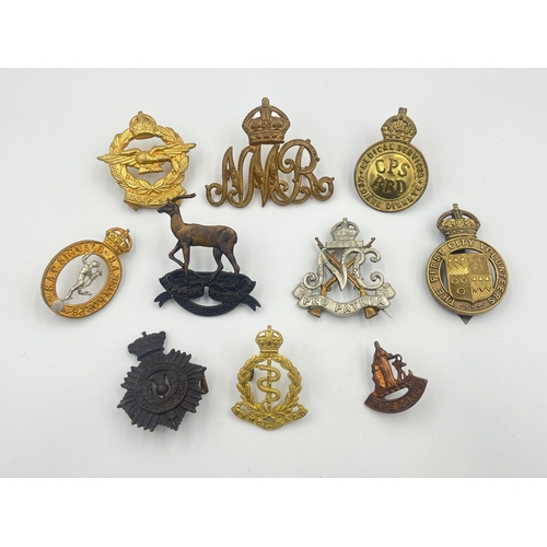 2008 - Ten military cap badges