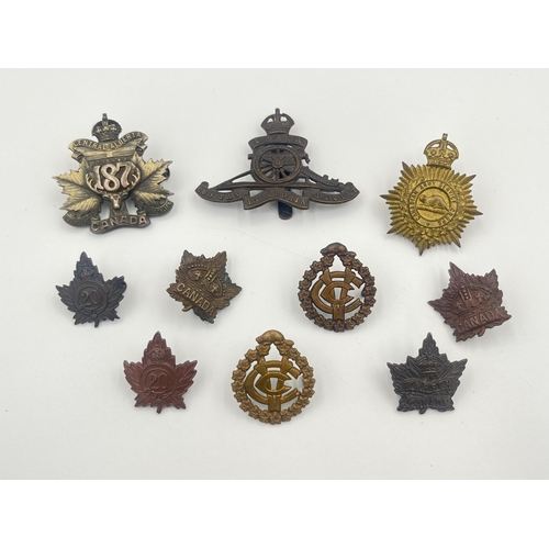 2009 - Ten military cap badges