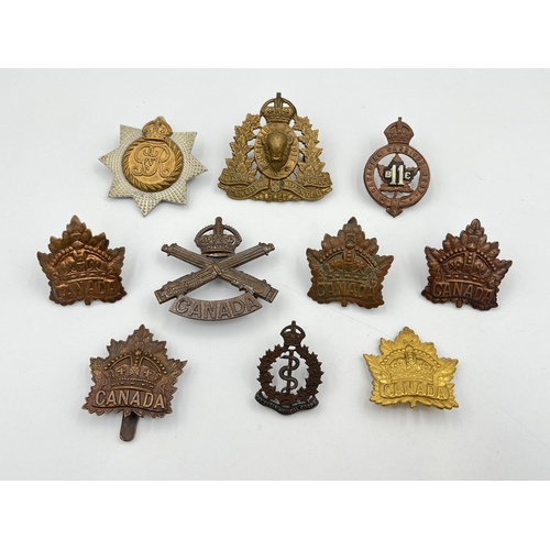 2040 - Ten military cap badges