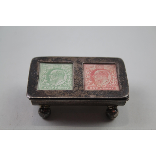 2255 - A .925 silver double stamp case - approx. gross weight 31.2g