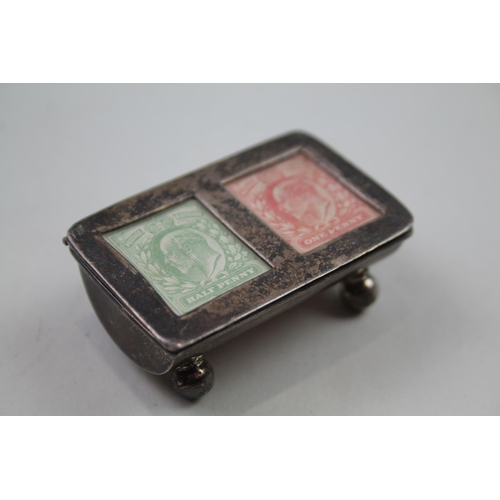 2255 - A .925 silver double stamp case - approx. gross weight 31.2g