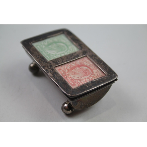 2255 - A .925 silver double stamp case - approx. gross weight 31.2g