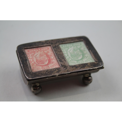 2255 - A .925 silver double stamp case - approx. gross weight 31.2g