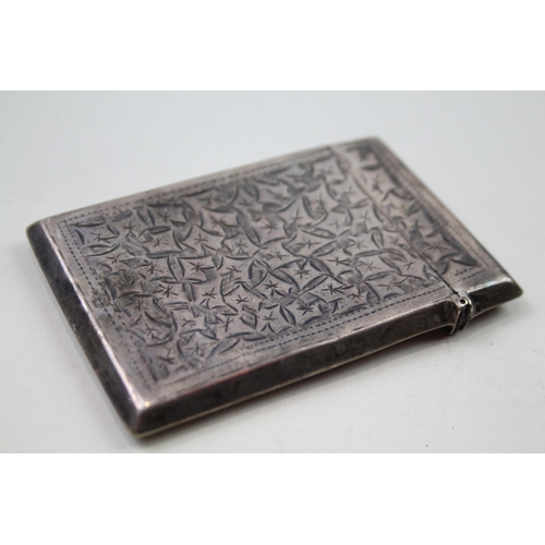 2257 - An Edwardian hallmarked Birmingham sterling silver calling card case, dated 1902 - approx. gross wei... 