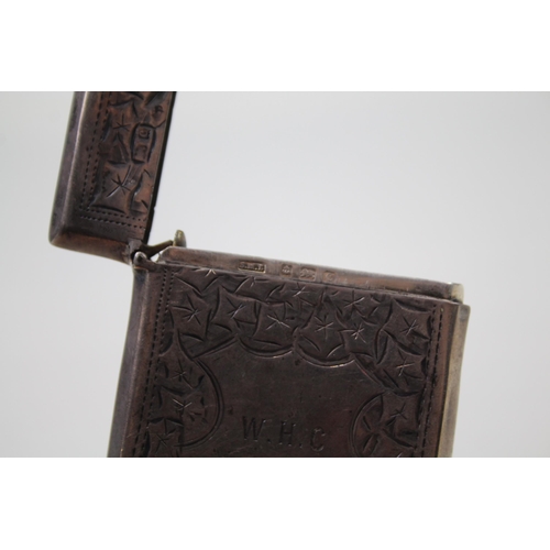 2257 - An Edwardian hallmarked Birmingham sterling silver calling card case, dated 1902 - approx. gross wei... 