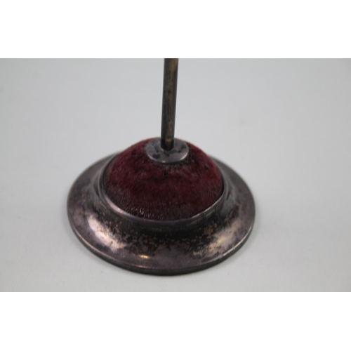 2258 - An Edwardian hallmarked sterling silver weighted hat pin stand - approx. gross weight 86.8g