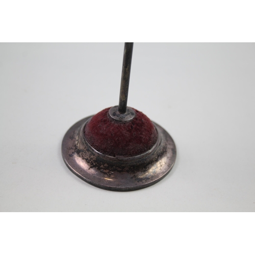 2258 - An Edwardian hallmarked sterling silver weighted hat pin stand - approx. gross weight 86.8g