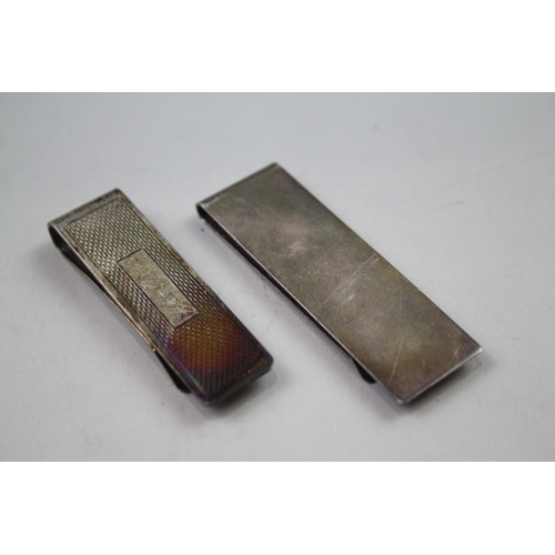 2260 - Two hallmarked sterling silver money clips - approx. gross weight 25.2g