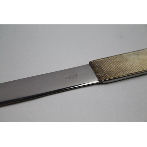 2263 - A Pfeilring Solingen Art Deco stamped .835 silver handled engine turned letter opener - approx. gros... 