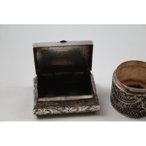 2265 - Three silver trinket boxes, one .800 and two .925 - approx. gross weight 82.8g