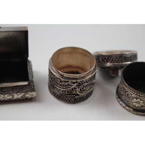 2265 - Three silver trinket boxes, one .800 and two .925 - approx. gross weight 82.8g