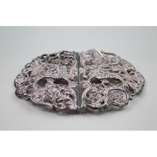 2272 - An .800 silver ornate ladies belt buckle - approx. gross weight 63g