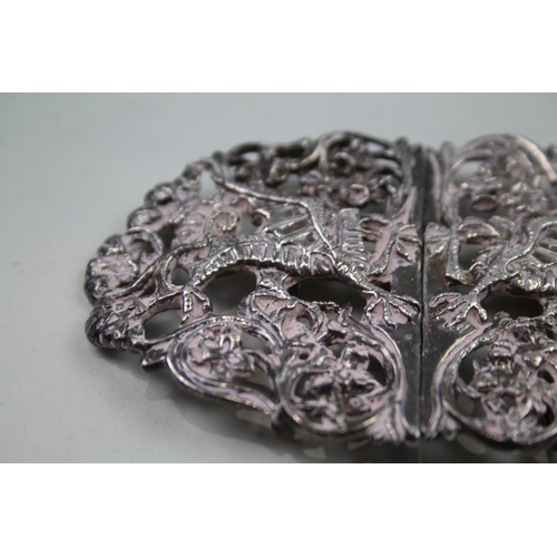 2272 - An .800 silver ornate ladies belt buckle - approx. gross weight 63g