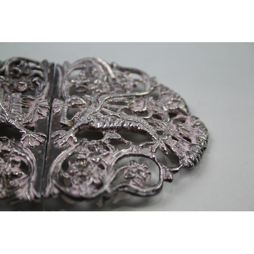 2272 - An .800 silver ornate ladies belt buckle - approx. gross weight 63g