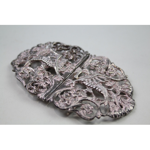 2272 - An .800 silver ornate ladies belt buckle - approx. gross weight 63g