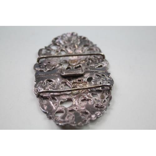 2272 - An .800 silver ornate ladies belt buckle - approx. gross weight 63g