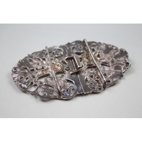 2272 - An .800 silver ornate ladies belt buckle - approx. gross weight 63g