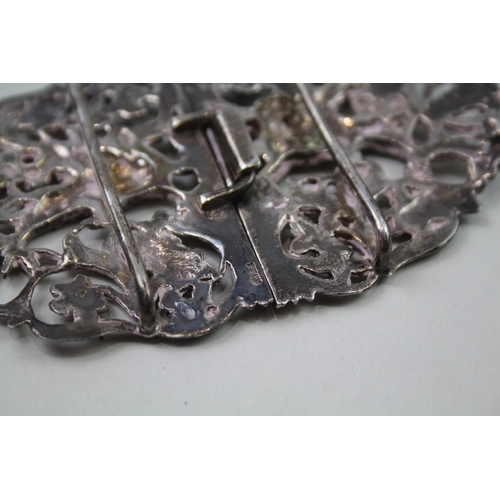 2272 - An .800 silver ornate ladies belt buckle - approx. gross weight 63g