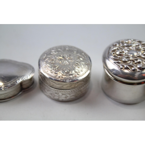 2277 - Four .925 sterling silver trinket boxes - approx. gross weight 62g