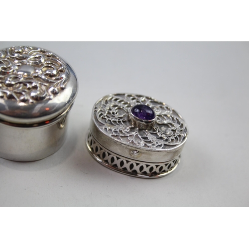 2277 - Four .925 sterling silver trinket boxes - approx. gross weight 62g