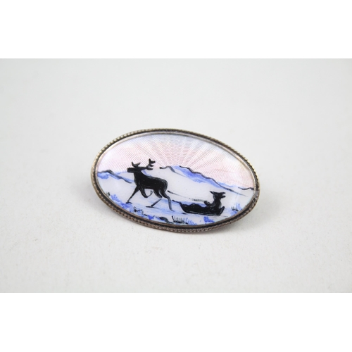 2308 - A Bull Jansen & Prydz silver enamel brooch - approx. gross weight 7g