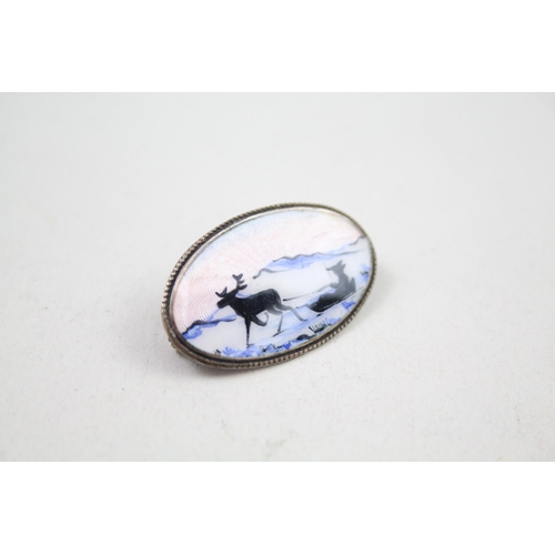 2308 - A Bull Jansen & Prydz silver enamel brooch - approx. gross weight 7g