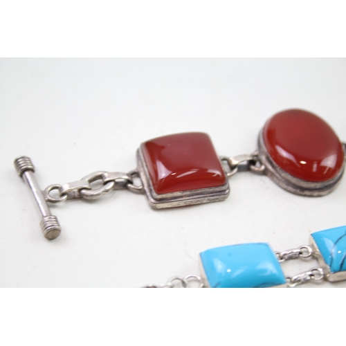 2314 - A collection of silver gemstone set jewellery - approx. gross weight 108g