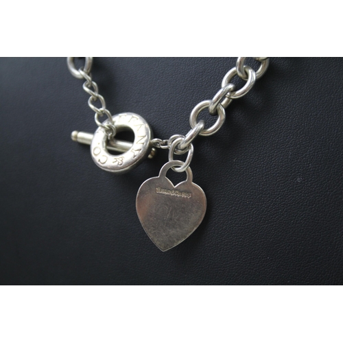 2315 - A Tiffany & Co. silver necklace with heart tag - approx. gross weight 75g